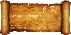 Czingl Dezső névjegykártya