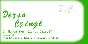 dezso czingl business card